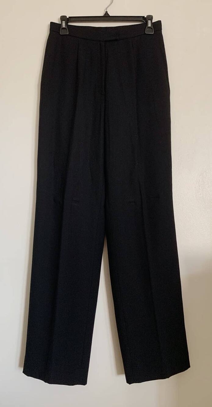Black Vintage Tahari High Waisted Viscose Trousers 6